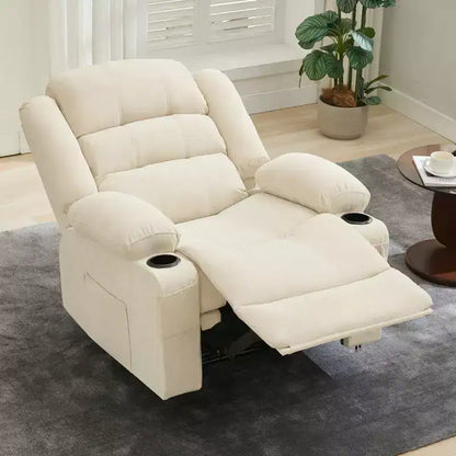 COZONY Poltrona reclinabile a dondolo ampia per adulti, poltrona lounge manuale oversize con braccioli, schienale, 2 portabicchieri e tasca laterale per soggiorno