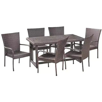 Set da pranzo in vimini 7 pezzi Melville - Christopher Knight Home