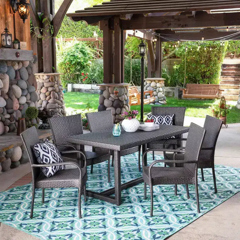 Set da pranzo in vimini 7 pezzi Melville - Christopher Knight Home