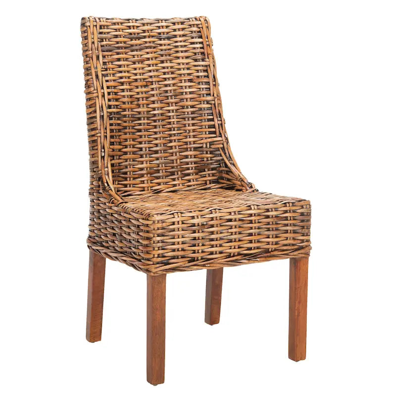 SAFAVIEH Charolette Chaises d'intérieur en osier marron à accoudoirs inclinés (lot de 2) - 20 x 24 x 39 - 20Lx24Px39H