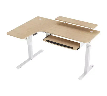 Scrivania angolare EUREKA ERGONOMIC 60x23 regolabile in altezza con set di accessori