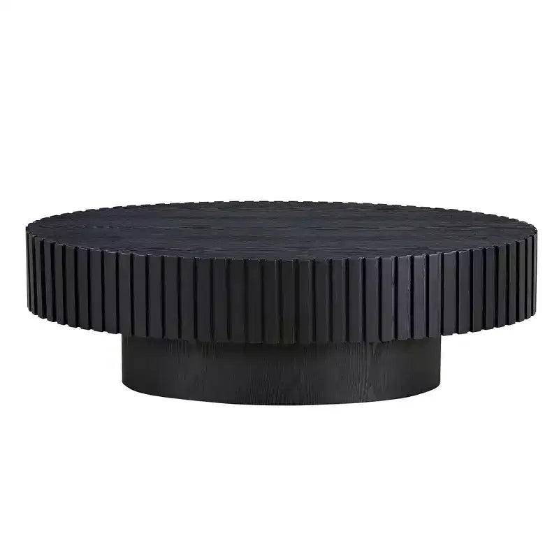Tavolino da caffè ovale/quadrato, tavolino centrale scanalato minimalista, tavolino d'appoggio, frassino naturale/noce/nero opaco-ModernLuxe