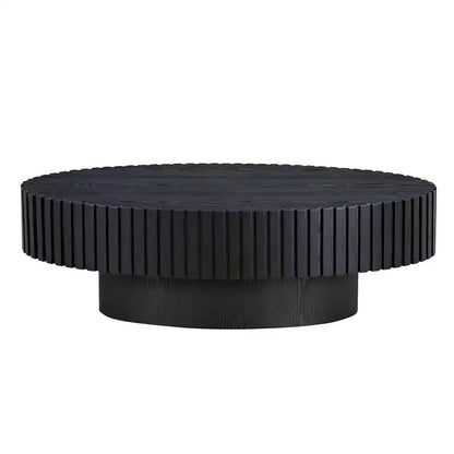 Tavolino da caffè ovale/quadrato, tavolino centrale scanalato minimalista, tavolino d'appoggio, frassino naturale/noce/nero opaco-ModernLuxe