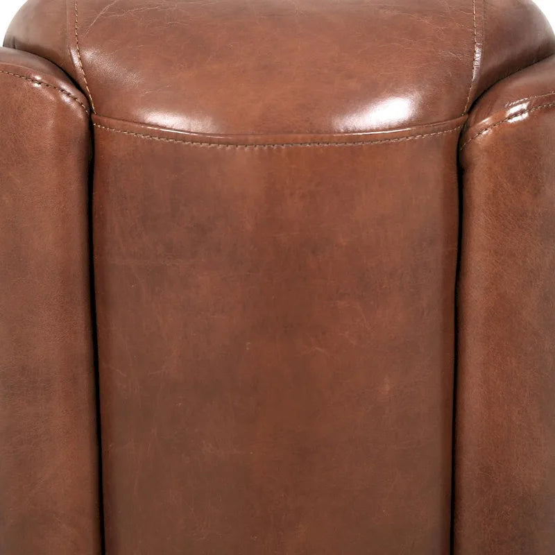 Poltrona Pasargad Home Madison in pelle primo fiore, marrone - L27,5xP30xA27