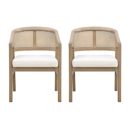 Christopher Knight Home - Chaise de salle à manger capitonnée en cannage (Lot de 2)