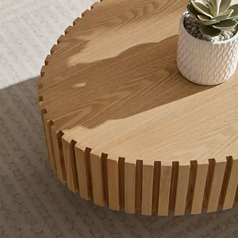 Tavolino da caffè ovale/quadrato, tavolino centrale scanalato minimalista, tavolino d'appoggio, frassino naturale/noce/nero opaco-ModernLuxe