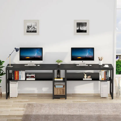 78.7 Bureau deux places, bureau double avec étagère