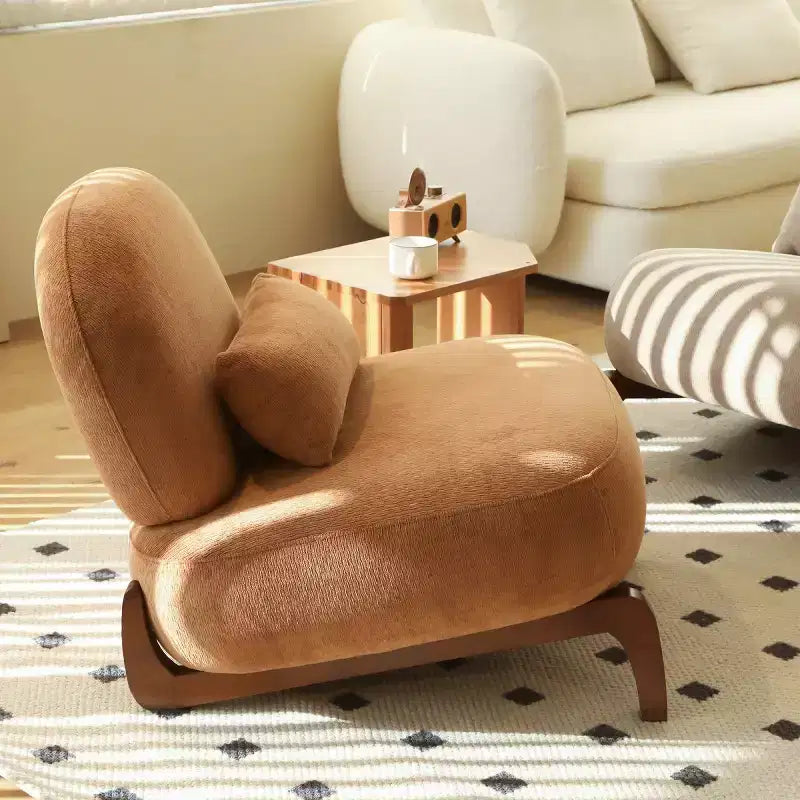 Moderna sedia imbottita graziosa, comoda poltrona senza braccioli per salotto, camera da letto, appartamento o balcone - Panipeachy