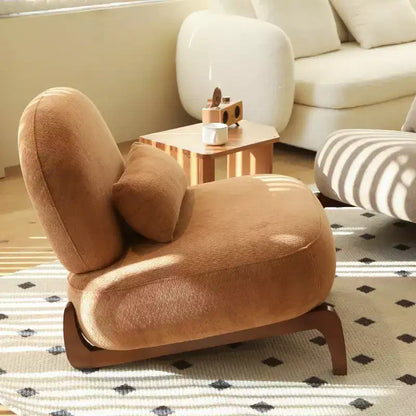 Moderna sedia imbottita graziosa, comoda poltrona senza braccioli per salotto, camera da letto, appartamento o balcone - Panipeachy