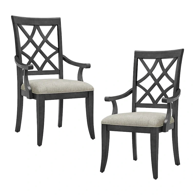 Lot de 2 chaises de salle à manger modernes avec accoudoirs et assise rembourrée, convient pour le salon, la salle à manger et le bar.
