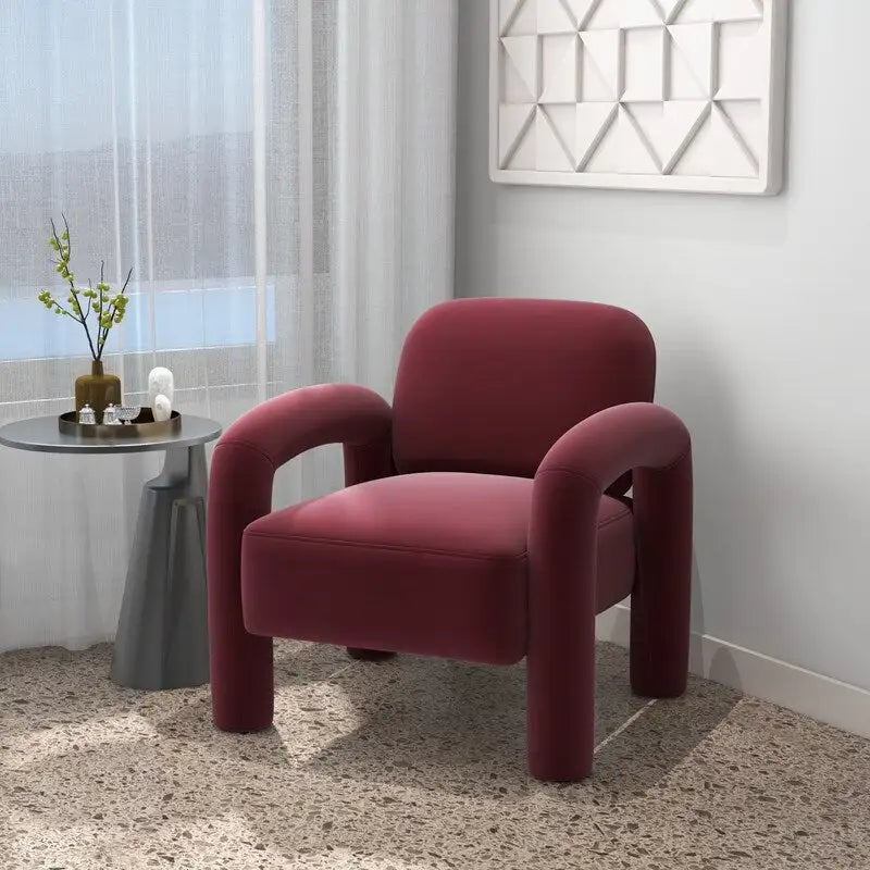 Fauteuil d'appoint SEYNAR moderne du milieu du siècle en velours pour salon