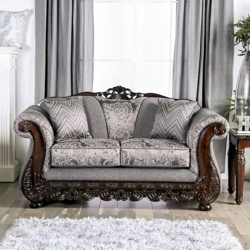 Set da salotto 2 pezzi con braccioli arrotolati in ciniglia tradizionale Dikic di Gracewood Hollow