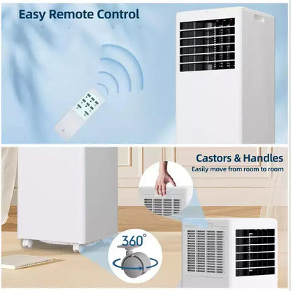 Condizionatore d'aria portatile da 8.000 BTU - 3-in-1 Raffreddamento, Deumidificatore e Ventilatore per ambienti fino a 32,5 mq con Modalità Sleep e 1 Anno di Garanzia