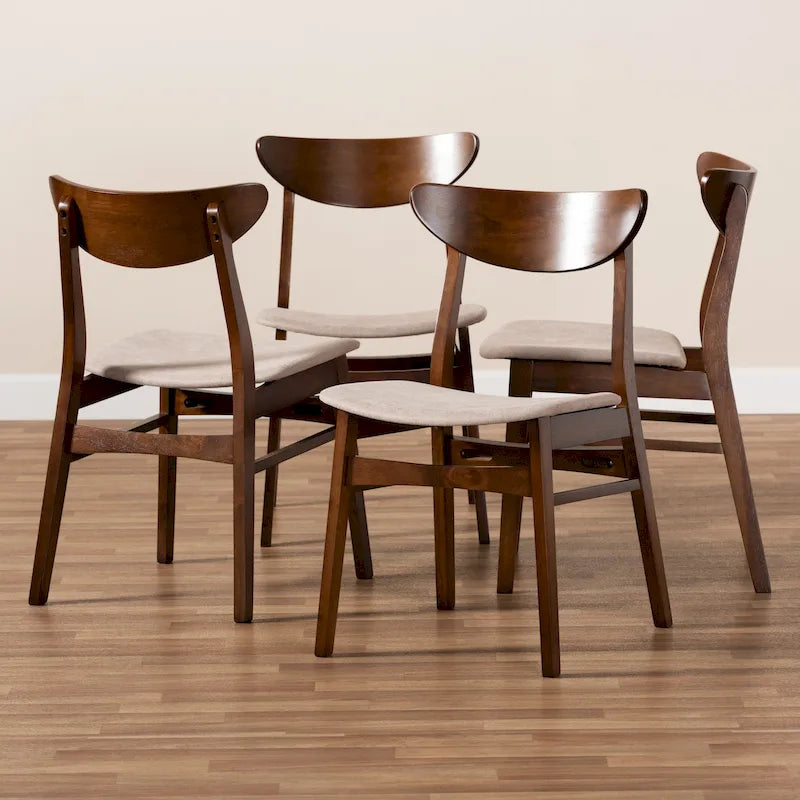 Set di 4 sedie da pranzo moderne e di transizione Parlin di metà secolo