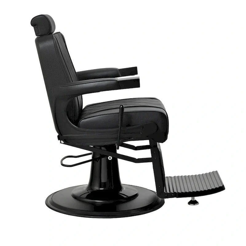 ROGERS Fauteuil de barbier inclinable robuste Fauteuil de coiffure, Noir