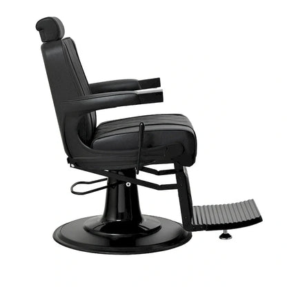 ROGERS Fauteuil de barbier inclinable robuste Fauteuil de coiffure, Noir