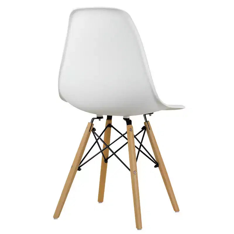 Costway Set di 4 Sedie da Pranzo Moderne Senza Braccioli per Casa e Ufficio con Gambe in Legno Bianco/Nero/Blu