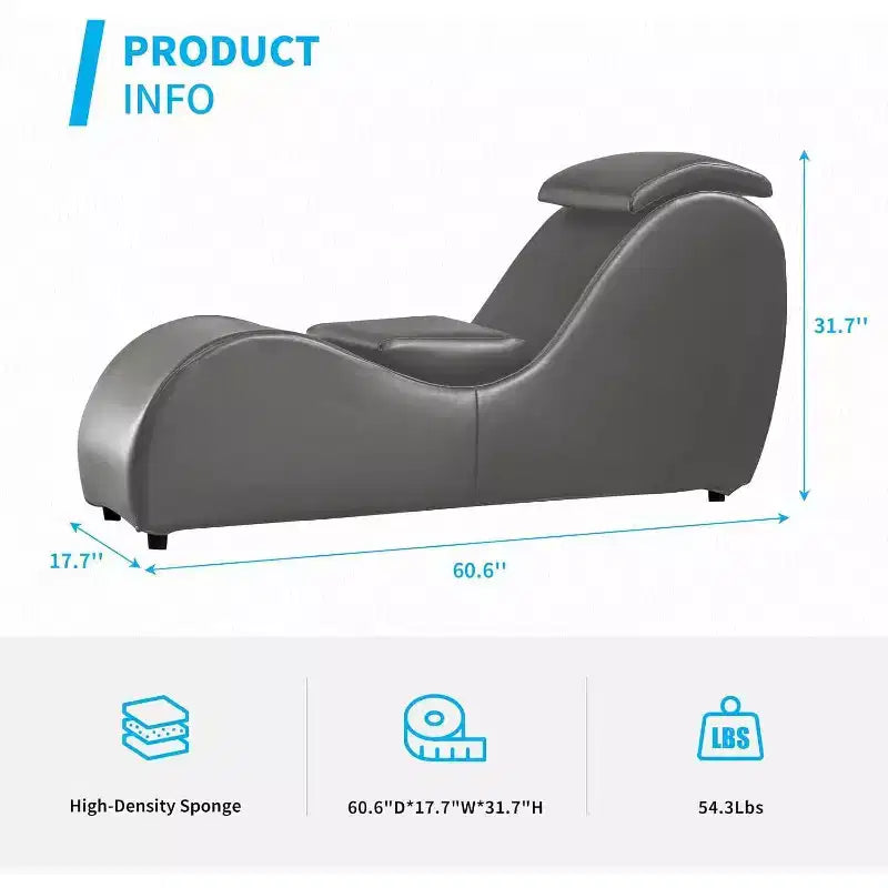 Chaise longue da yoga da 60 pollici con cuscino poggiatesta regolabile