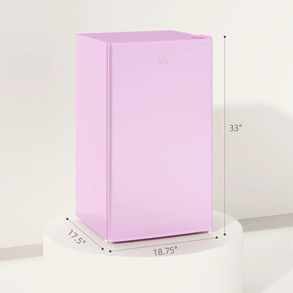 HOMCOM Mini-réfrigérateur de 90,6 L avec congélateur, Réfrigérateur compact à porte unique avec thermostat réglable pour chambre