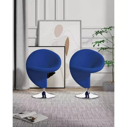Ensemble de 2 fauteuils pivotants d'appoint Curl en mélange de laine - Manhattan Comfort