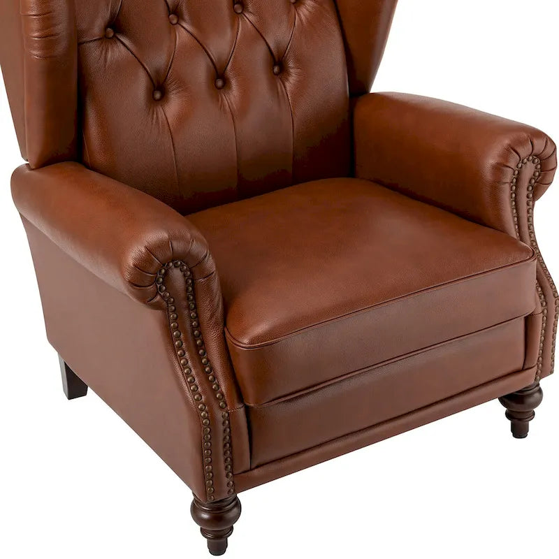 Fauteuil en cuir classique Alex avec clous décoratifs par HULALA HOME