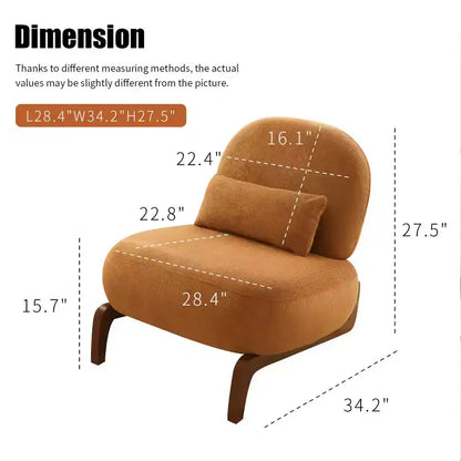 Moderna sedia imbottita graziosa, comoda poltrona senza braccioli per salotto, camera da letto, appartamento o balcone - Panipeachy
