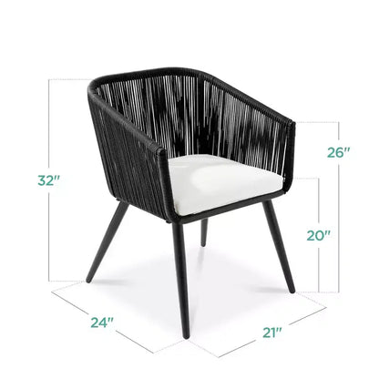 Lot de 2 chaises de salle à manger d'extérieur Best Choice Products, en osier tressé, capacité de 113 kg