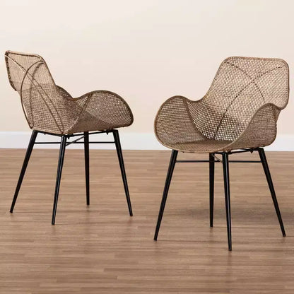 Sedia da pranzo bali & pari Ballerina in rattan e metallo: Lavorazione artigianale, design bohémien