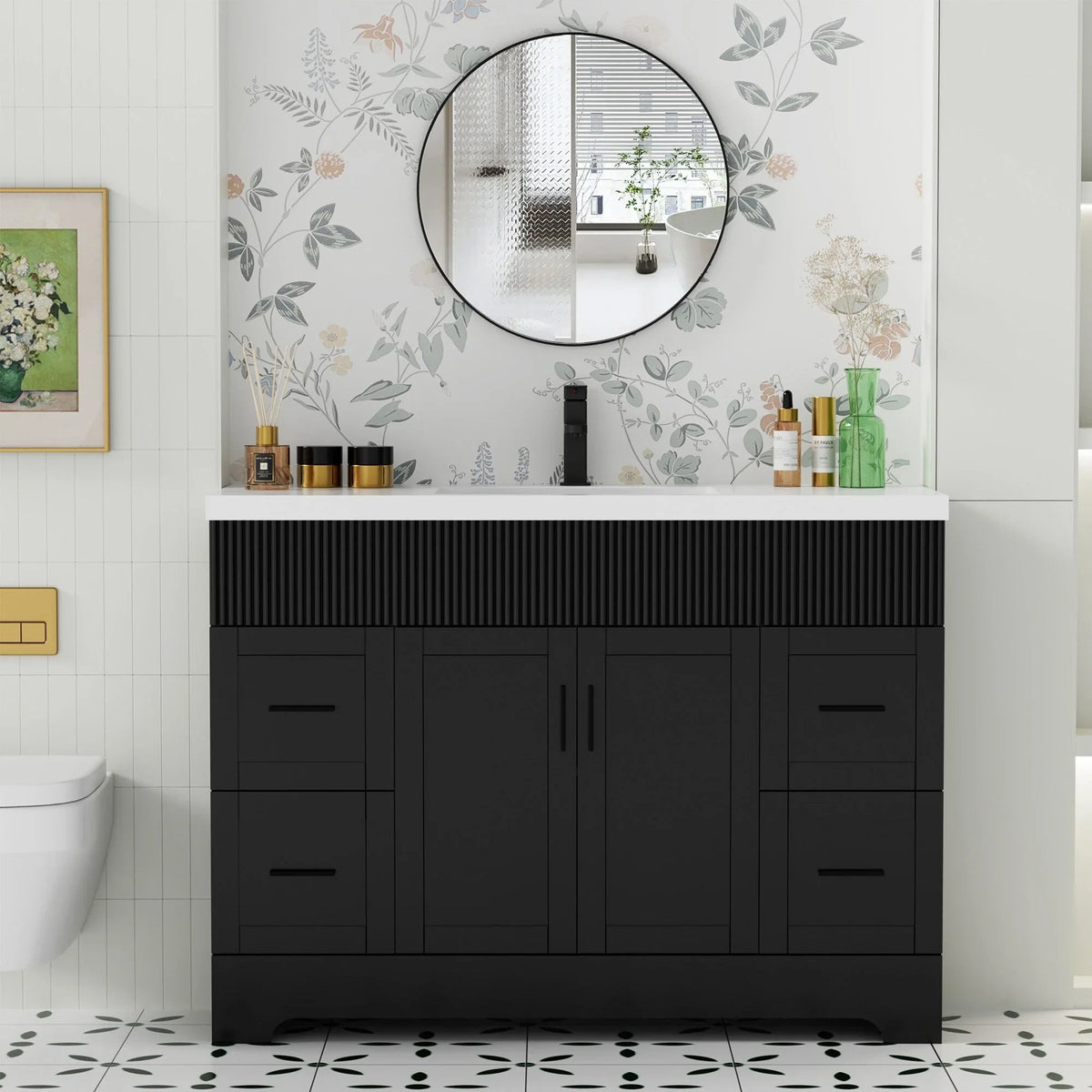 Mobile bagno 30/36/48 Wavy Line con lavabo e rubinetto