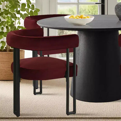 Set tavolo da pranzo allungabile da 120-210 cm per 4 persone, tavolo nero e 4 sedie da pranzo imbottite in velluto con gambe in metallo, stile moderno