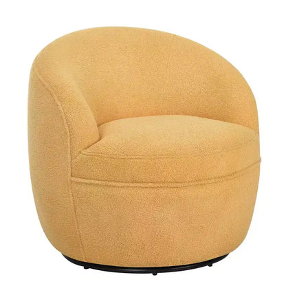 Fauteuil baril pivotant Roundhill Furniture Galleria 360 en similicuir sherpa