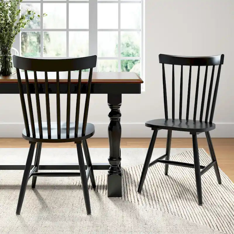 Sedie da pranzo con schienale alto e fuso Windsor Bush Furniture - Set di 2