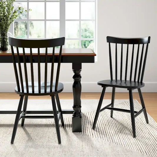 Sedie da pranzo con schienale alto e fuso Windsor Bush Furniture - Set di 2