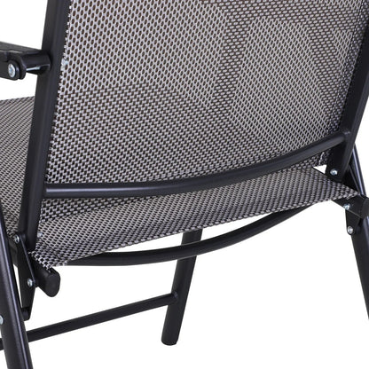 Set di 4 sedie pieghevoli Outsunny per patio, dal design semplice ed elegante, comode per terrazza, giardino, cortile e viaggio