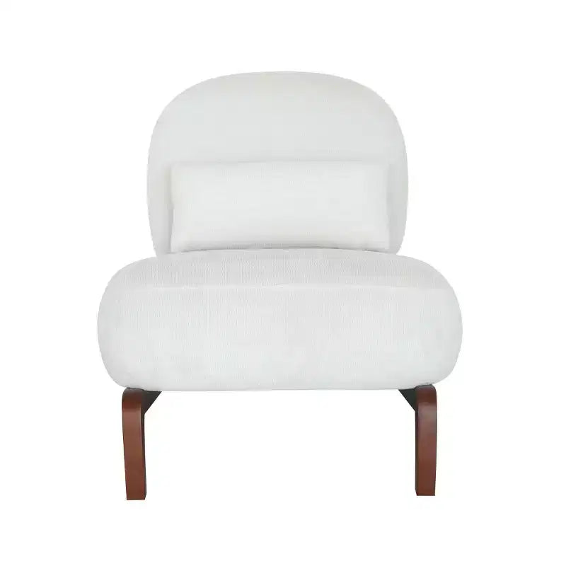 Moderna sedia imbottita graziosa, comoda poltrona senza braccioli per salotto, camera da letto, appartamento o balcone - Panipeachy