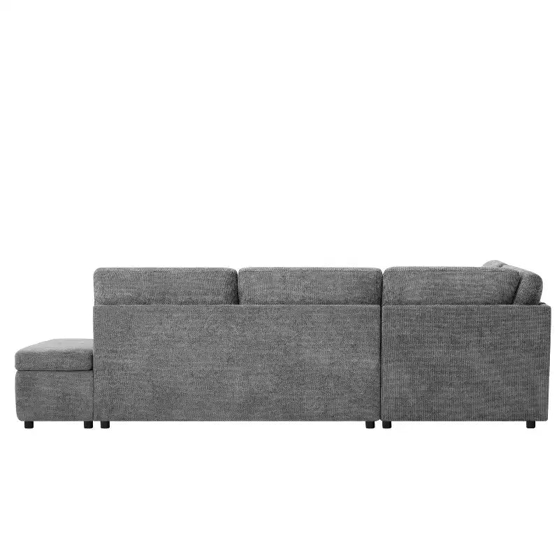 Canapé-lit modulaire sectionnel Whisen 270 - 6 places en forme de L avec pouf de rangement, canapé en chenille, personnalisable pour salon et appartement