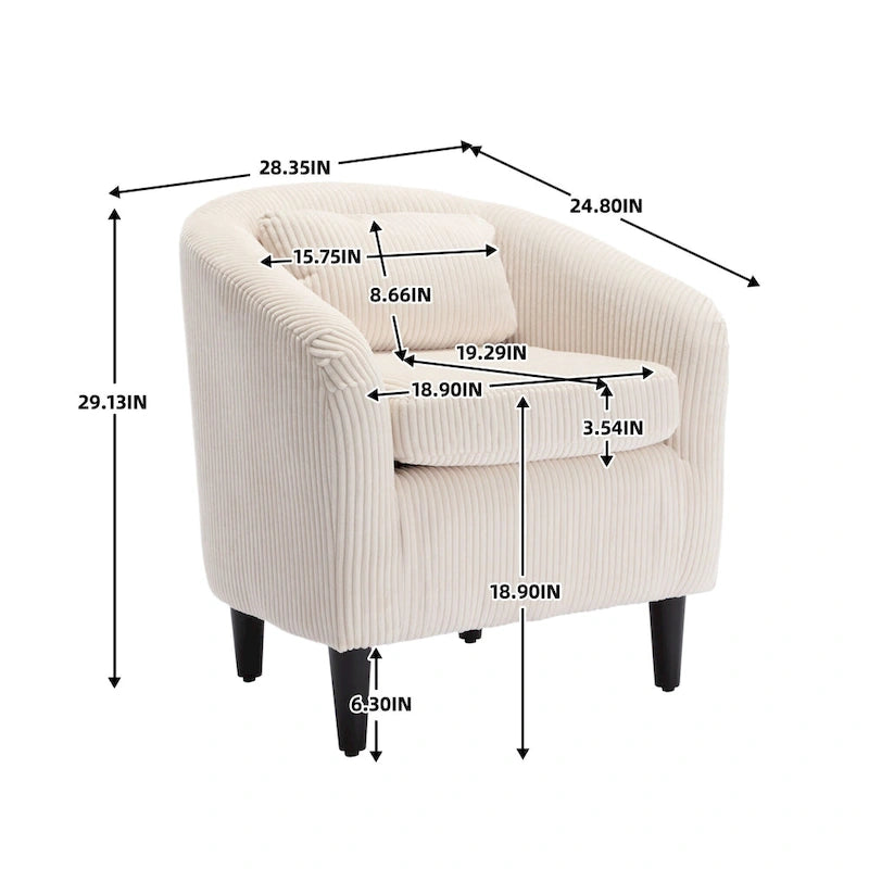 Fauteuil style moderne Fauteuil crapaud avec coussin et oreiller, canapé simple