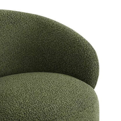 Fauteuil d'appoint pivotant Spruce&Spring en tissu avec base en bois