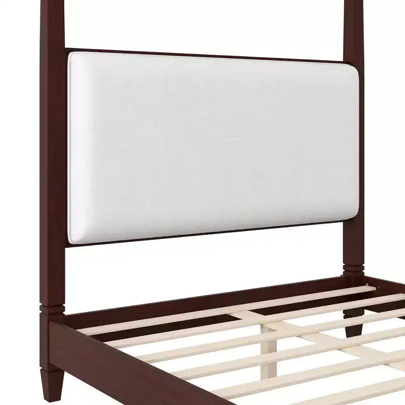 Letto a baldacchino con testiera imbottita