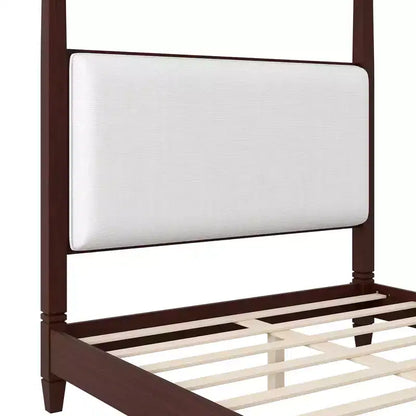 Letto a baldacchino con testiera imbottita