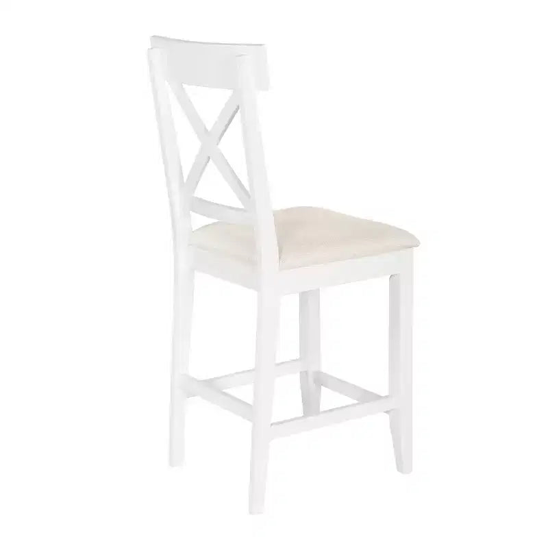 Set da pranzo a 5 pezzi in stile rustico ad altezza bancone per 4 persone, set da tavolo da bar in legno con ripiani e 4 sedie imbottite