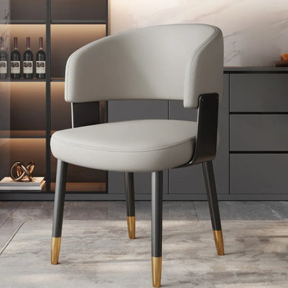 Sedia da pranzo moderna glamour rivestita in pelle