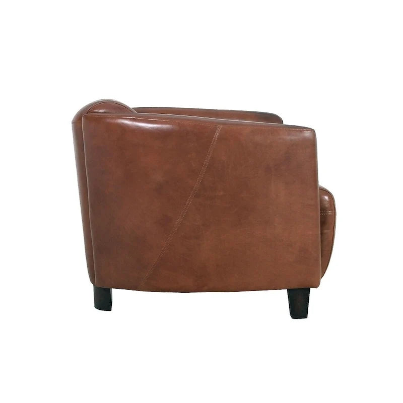 Poltrona Pasargad Home Madison in pelle primo fiore, marrone - L27,5xP30xA27