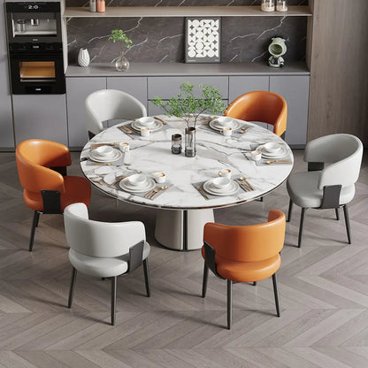 Sedia da pranzo moderna glamour rivestita in pelle