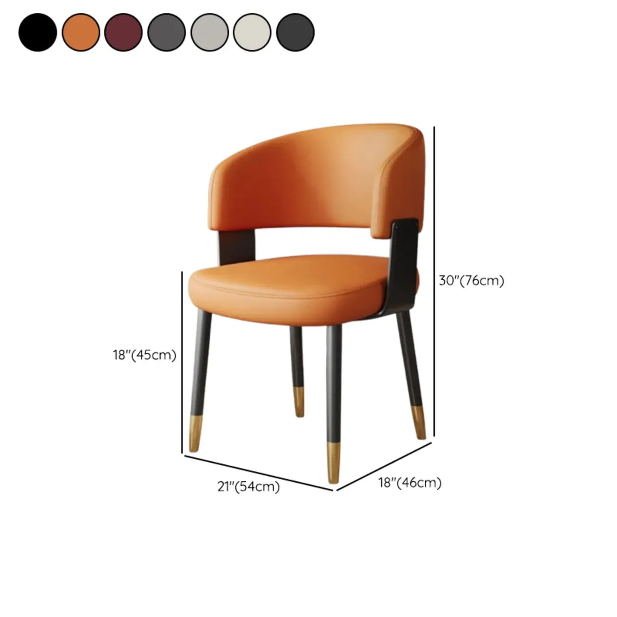 Sedia da pranzo moderna glamour rivestita in pelle