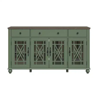 63 armoire buffet de style vintage avec tiroirs, vert