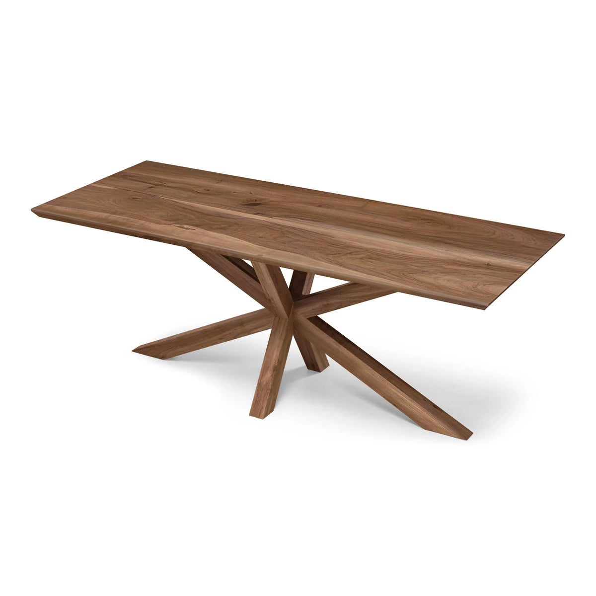 Table à manger en noyer avec pied araignée - Fabriquée à la main en bois massif - cette magnifique table en noyer avec pied araignée est une pièce maîtresse