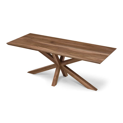 Table à manger en noyer avec pied araignée - Fabriquée à la main en bois massif - cette magnifique table en noyer avec pied araignée est une pièce maîtresse