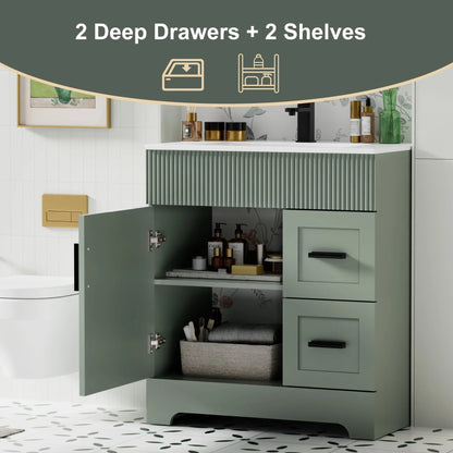 Mobile bagno 30/36/48 Wavy Line con lavabo e rubinetto