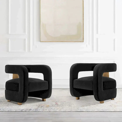 Manhattan Comfort Ensemble de 2 fauteuils d'appoint en velours Amirah moderne